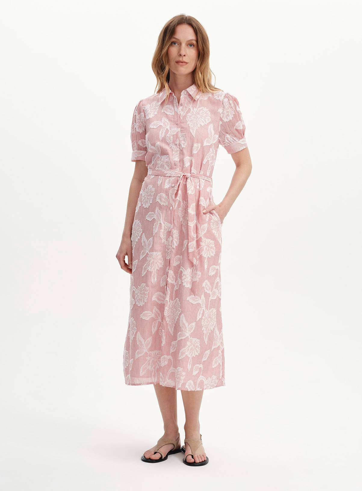 FINERY Mariah Floral Stripe Shirt Dress 14 - Image 2